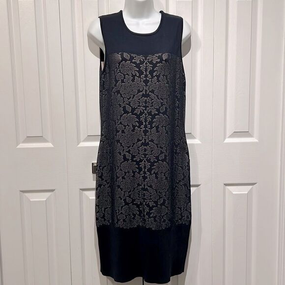 Anne Klein Navy Blue Sleeveless Sheath Midi Dress Size L - Picture 1 of 13